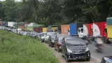 Kemacetan Jalintim Sumatra di Air Batu Banyuasin Rute Palembang-Jambi
