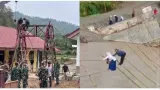 Progres Pembangunan Jembatan Gantung Garuda di Sungai Tripe Gayo Lues